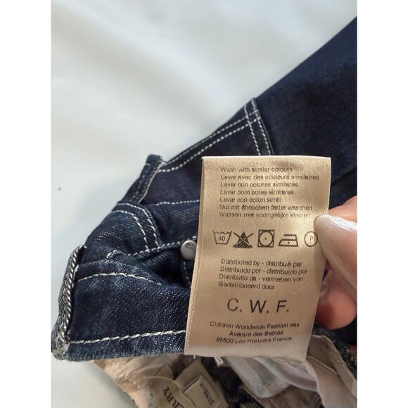 Burberry Kids Cuff Straight Denim Jeans Girls 3Y Vintage Luxury Old Money Blue - Picture 16 of 16